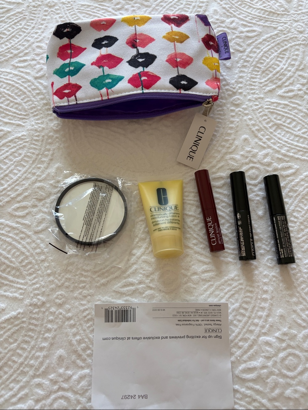 Clinique make up bag with makeup!